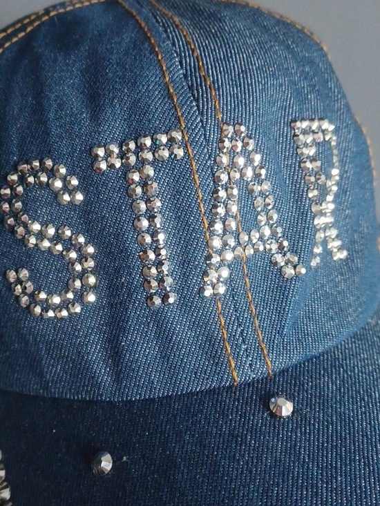 Denim Rhinestone Hat - Picture 2 of 11